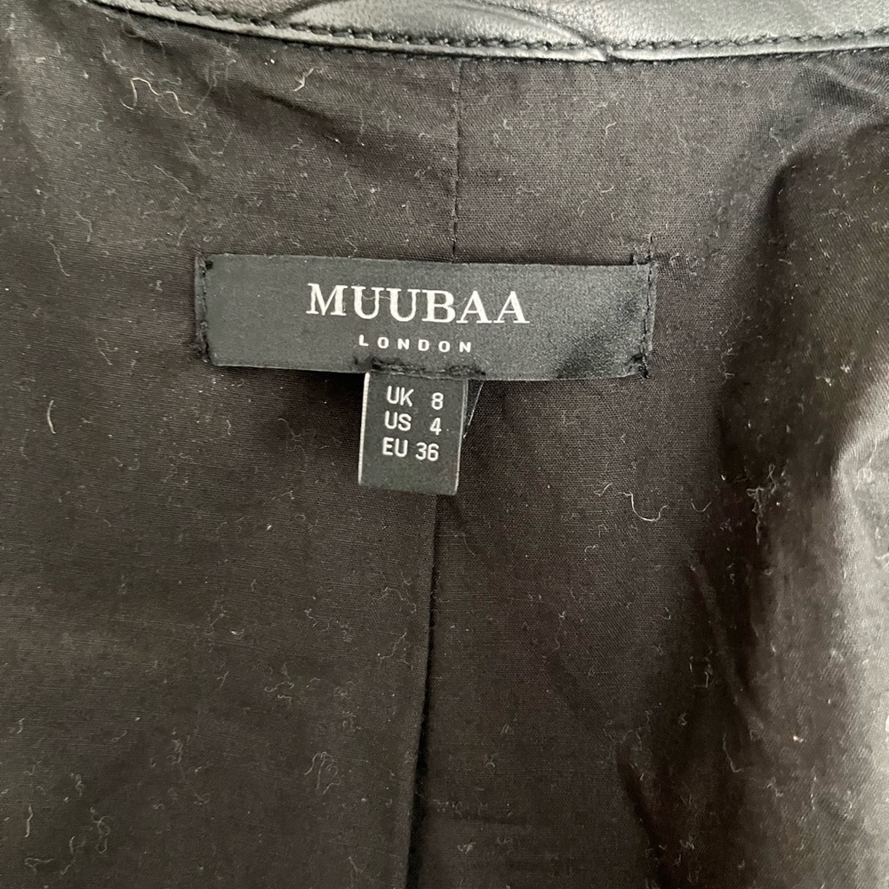 Muubaa Black Genuine Leather Shirt, US4! - Picture 4 of 5